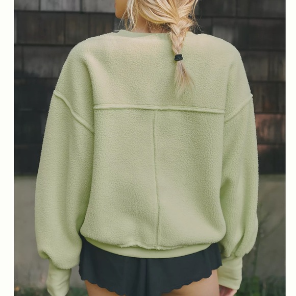 NWT XL Women’s Anthropologie Pilcro Slouchy Crew-Neck Sweatshirt- Lime - Picture 5 of 7